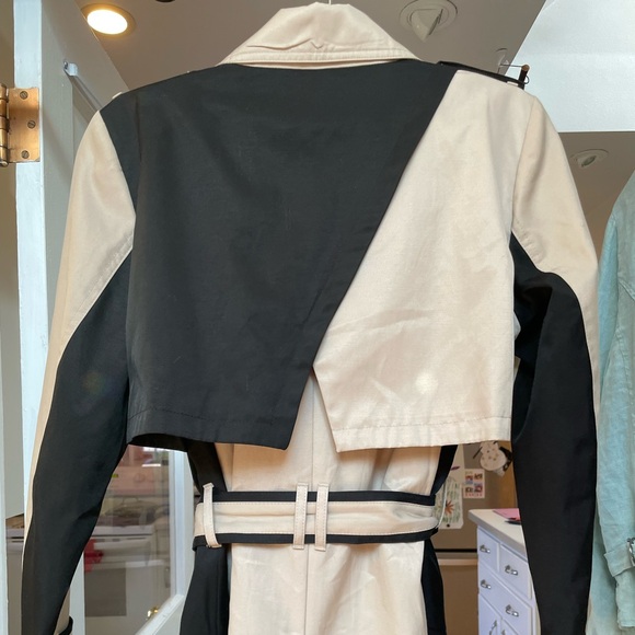Principles 2 Tone Black and Tan Trench Coat Size 12 UK 6 US - Picture 8 of 8